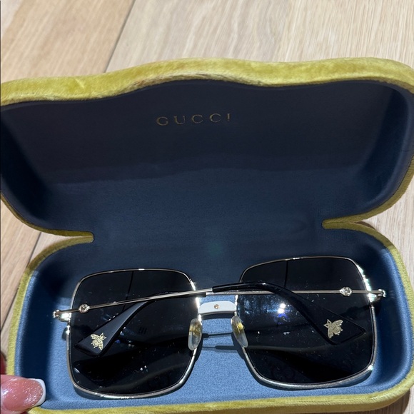 Gucci Women’s Square GG Gradient Logo Sunglasses - Black with Multicolor Logo